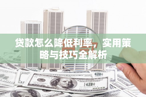 伊宁贷款怎么降低利率，实用策略与技巧全解析