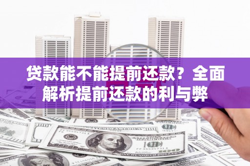 伊宁贷款能不能提前还款？全面解析提前还款的利与弊