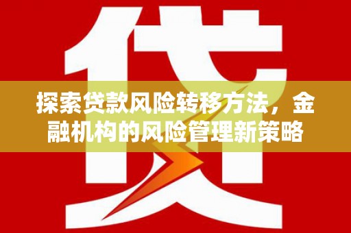 伊宁探索贷款风险转移方法，金融机构的风险管理新策略