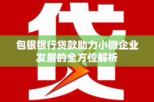 伊宁包银银行贷款助力小微企业发展的全方位解析