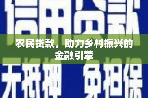 伊宁农民贷款，助力乡村振兴的金融引擎