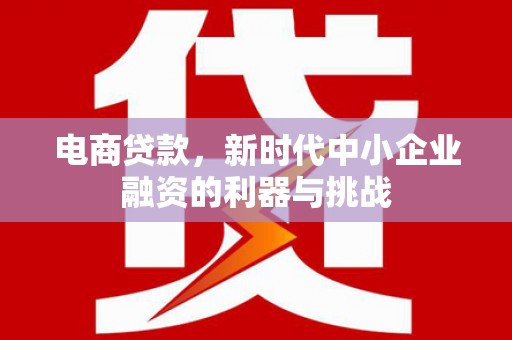 伊宁电商贷款，新时代中小企业融资的利器与挑战