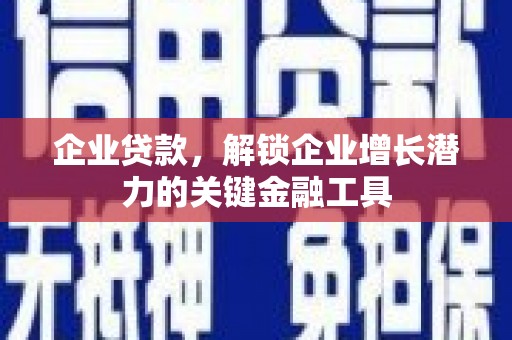 伊宁企业贷款，解锁企业增长潜力的关键金融工具
