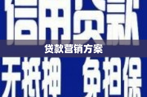 伊宁贷款营销方案
