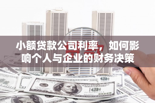 伊宁小额贷款公司利率，如何影响个人与企业的财务决策