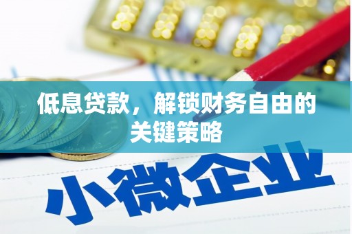 伊宁低息贷款，解锁财务自由的关键策略