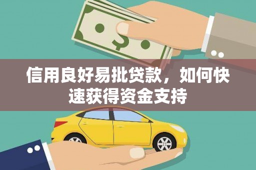 伊宁信用良好易批贷款，如何快速获得资金支持