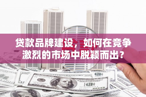 伊宁贷款品牌建设，如何在竞争激烈的市场中脱颖而出？
