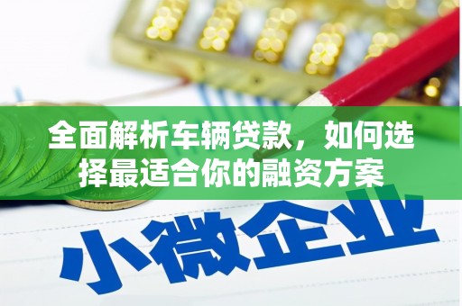 伊宁全面解析车辆贷款，如何选择最适合你的融资方案