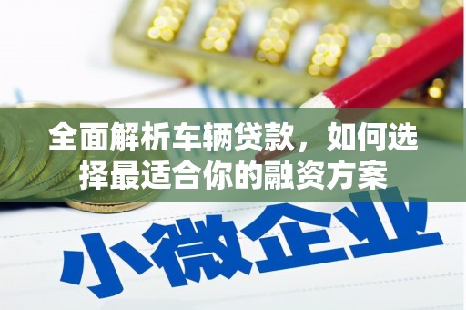 伊宁全面解析车辆贷款，如何选择最适合你的融资方案