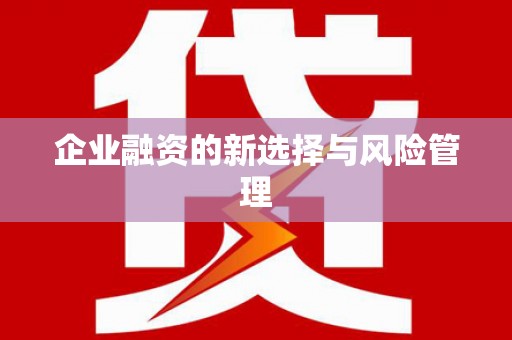 伊宁企业融资的新选择与风险管理